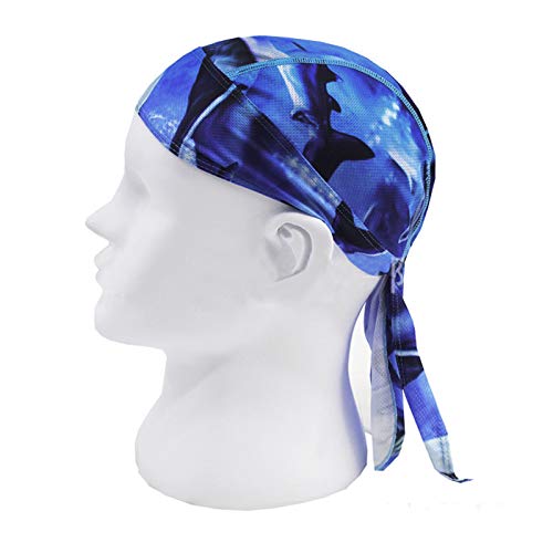 Quick Dry Beanie Headwear Sweat Wicking Dew Rag Cycling Bandana Running Beanie Sun Uv Protection Skull Cap Sea Blue #TOP1