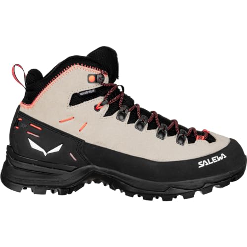 Salewa Alp Mate Mid PTX Hiking Boot - Women's Oatmeal/Black 9