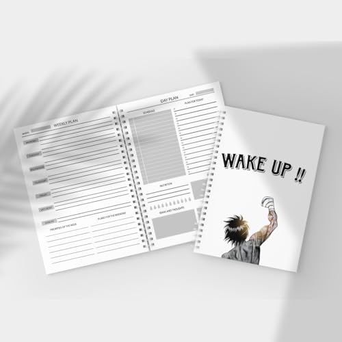 Image of Zenithink Daily Planner Undated KIT with 3 Bookmarks | 60+Stickers - 350gsm A5 Size Hard Bound, 80 GSM - 164 pages | Day | Weekly | Monthly Pages ( Motivational Wake Up - Daily Planner Get Things Done) | 4 Months