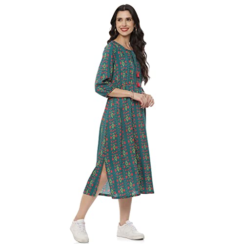 Image of Rangriti Teal Liva Straight Dress