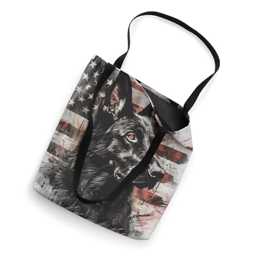 Bolsa tote vintage con perro pastor alemán y bandera americana miniatura 2