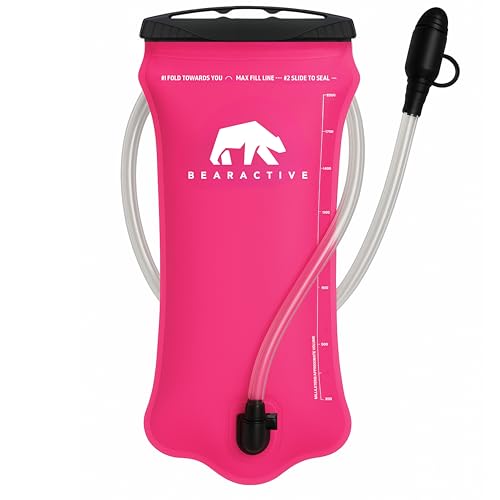 Bearactive Hydration Bladder, Water Bladder 2L for Running Backpack with BPA-Free TPU, Hydration Pack, Leak-Proof Water Pouch, No Plastic Smell – Hiking, Running, Cycling & Camping