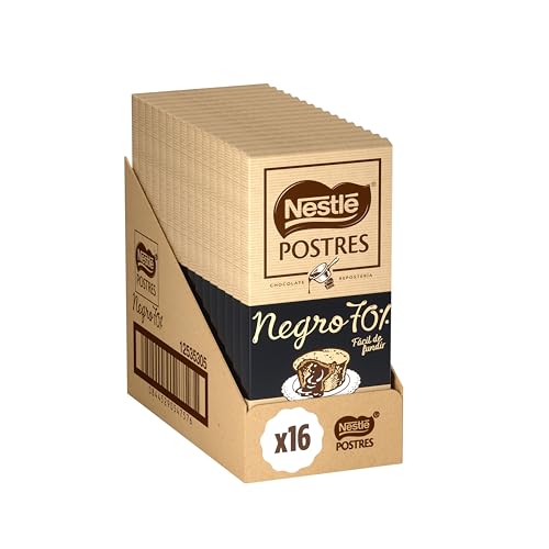 Nestlé Postres tableta chocolate negro 70% para repostería pack 16x170g