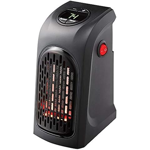 Ontel Handy Heater Plug-In Personal Heater for Quick and Easy Heat, Features Compact Design, Digital Display, and On/Off Timer - Great for Travel Cover