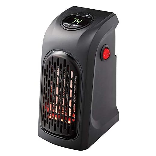 Ontel Handy Heater Plug-In Personal Heater for Quick and Easy Heat, Features Compact Design, Digital Display, and On/Off Timer - Great for Travel
