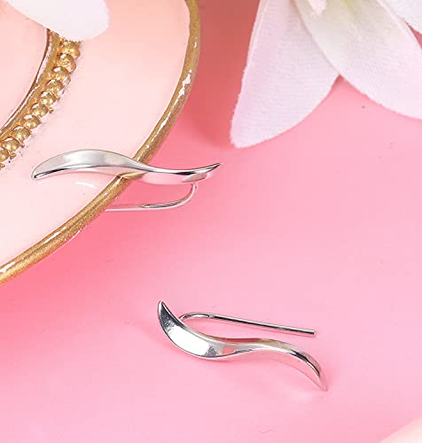 Florideco 7 Pairs Ear Cuffs Hoop Climber Earrings For Women Cz Leaf Crawler Earring Arrow Bar Stud Earrings Set #TOP4