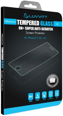 LUVVITT Tempered Glass Screen Protector for iPhone 5 / 5S / 5C - Crystal Clear