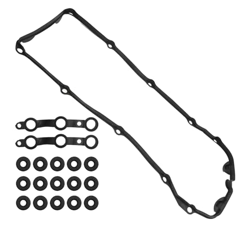 Image of 11121437395 Valve Cover Gasket Set, Replacement for BMW M54 E46 E39 E83 E53 525i X5 Z3 325i 330i 325Ci 323Ci 323i 325xi 328Ci 328i 330Ci 2002-2006, Replaces 11120030496