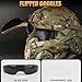 Tactical Airsoft Helmet, with Built-in Communication Earphone, Anti-Fog Fan Replaceable Lenses, Full Face Mask Helmet, for CS Games(Brown)