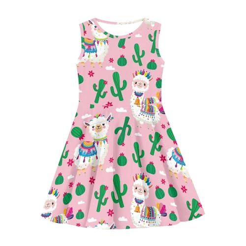 Summer Cute Sundress Girls Casual Flowy Midi Fit and Flare Party Dress Vacation Comfy Sleeveless Dress4