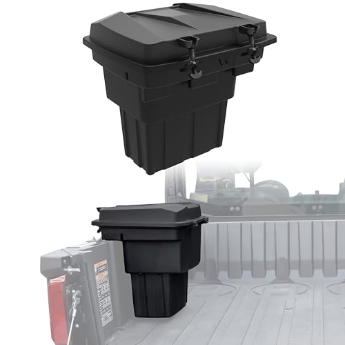 POKIAUTO Cargo Storage Box for Polaris Ranger 1500 XD Premium/Northstar 2024 2025 Accessories Double Layer Storage Container with Lock Storage Bin Rear Bed Trunk Case for Polaris Ranger 1500