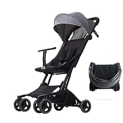 Poussette Canne BEBE2LUXE PIKO Ultra Compacte et légère Cabine Avion (gris)