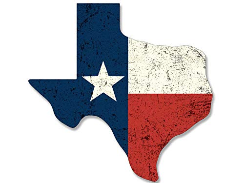 Imán rectangular vintage de 4x4 pulgadas con bandera de Texas miniatura 1