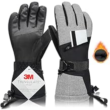 Solaris Waterproof Ski Gloves for Men Women, Winter Warm Cozy 3M Thinsulate Snowboard Gloves for Skiing, Snowboarding, Shoveling & Outdoor Sports