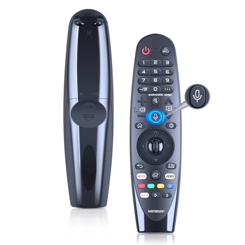 Magic Replacement for LG TV Remote with Voice and Pointer Function，AKB75855501 and MR20GA for LG Smart TV Remote（OLED/NANOCELL/ 4K UHD Models with Netflix and Prime Video Hot Keys,Google/Alexa