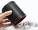 Leather Dice Cup Set Felt Lining Quiet Shaker with 6 Dot Dices for Farkle Yahtzee Games,4 Pack (Black)
