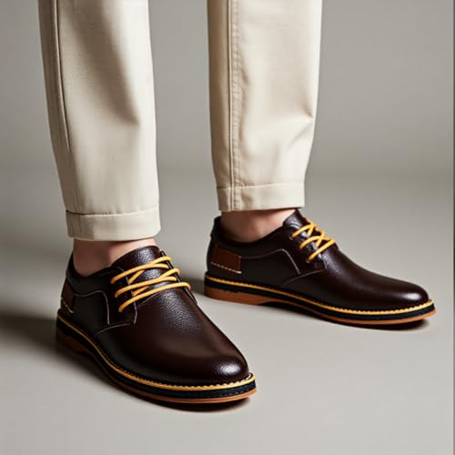 Men's Dress Shoes Breathable Lace-up Classic Oxford Leather Shoes for Office Walking2