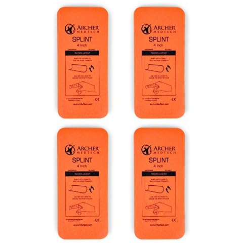 Archer MedTech Universal First Aid Finger Splint. Premium Quality 2" x 4.5" Moldable Aluminum Finger Splint for Injury Immobilization. (Pack of 4) Brand Cover