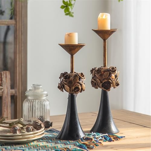 Bougeoirs vintage de table grand modèle pour église et mariage chic
