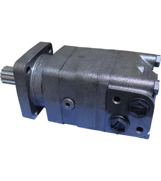 Hydraulikmotor M+S Hydraulic, Typ MSQ80SH, Hubraum 80 cm3/U, Anschlüsse (seitlich): G 1/2‘‘, Welle: Ø 1 1/4‘‘ verzahnt, Vierkantflansch