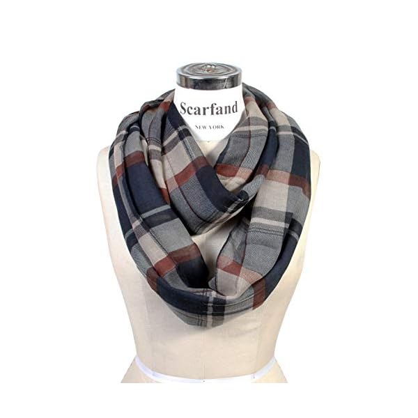 Scarf& Scarfand's Plaid & Tartan Winter Infinity Wraps, Plaid Navy, One Size - Image 3