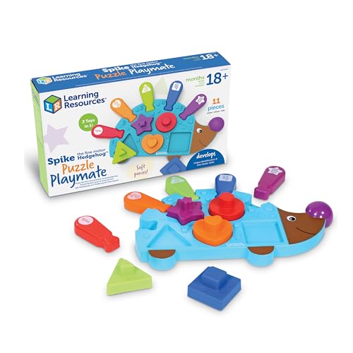 Image of Learning Resources Spike the Fine Motor Hedgehog Puzzle Playmate - 11 Pieces,Ages 18+ months Fine Motor Game, Color and Shape Recognition Toddler Montessori Toys