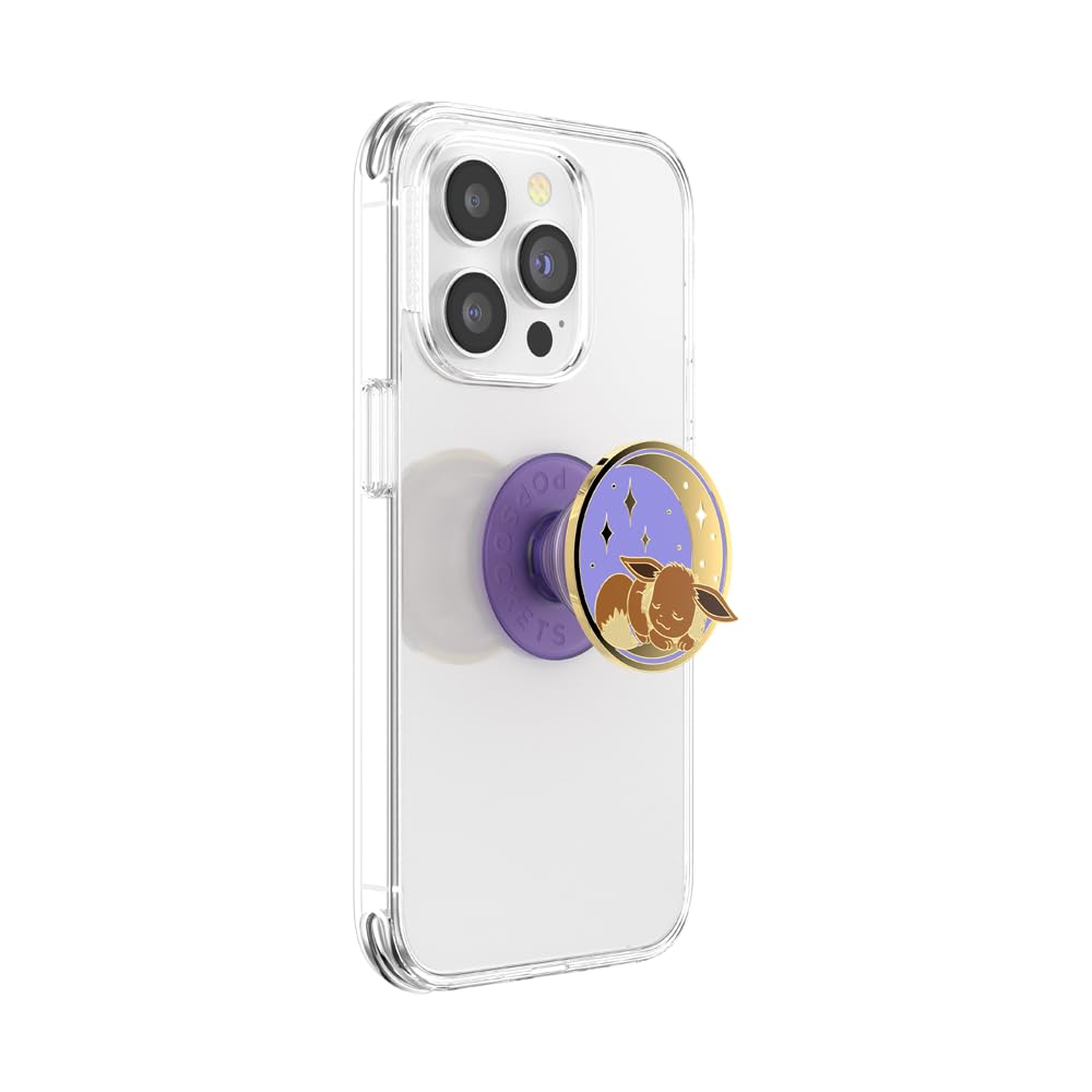 PopSockets: PopGrip - Support et Grip pour Smartphone et Tablette avec un Top Interchangeable - Pokémon - Enamel Sleeping Eevee