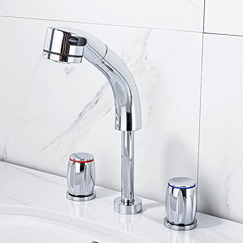 Mitigeur de lavabo télescopique eau chaude et froide 3 trous