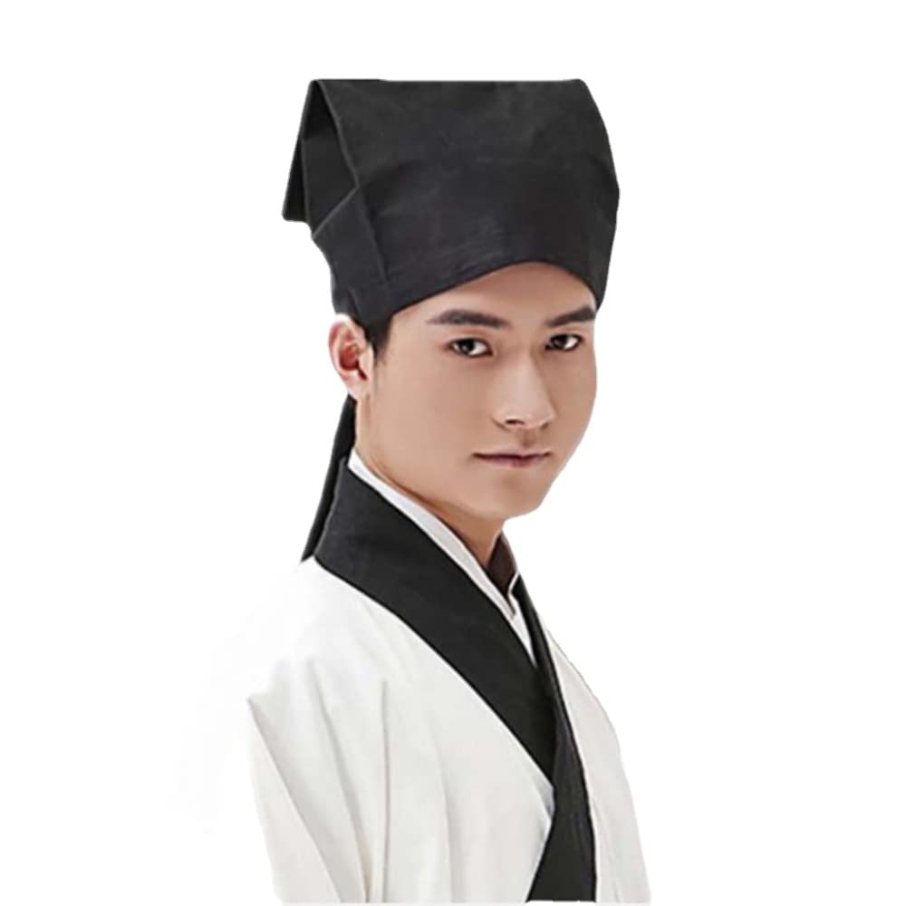 XIALON Hanfu Hat Men Chinese Traditional Ancient Scholar TeacherMale Vintage Confucian Towel Cosplay Hat For Men