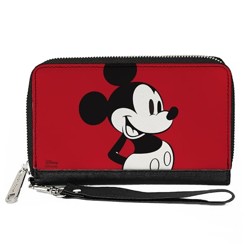 Buckle-Down Women's PU Zip Around Wallet Rectangle-Mickey Mouse, 7.5