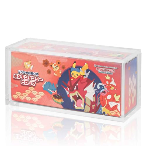 Baskiss Acrylic Protector Case for PKMN Tohoku Fukuoka Hiroshima Special Box Booster Box, 7mm Enclosure with 4 Strong Magnet, Heavy-Duty Display & Storage Protective Cover