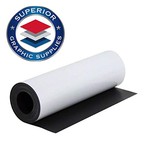 Rollo de lámina magnética blanca 24" x 120" flexible