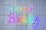 Neon LED Colorful Happy birthday Signs USB Powered Acrylic Light For Wall Decor Teen Child Suprise Celebration Party Bedroom Living Room Bar Mitzvah Gift Prom(18.1'x15')
