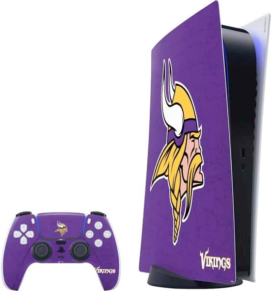 Skinit Decal Gaming Skin Compatible with PS5 Digital Edition Bundle - Officially Licensed NFL Minnesota Vikings Design