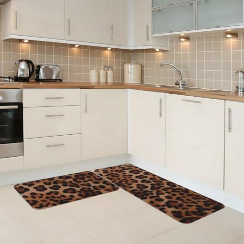 Tapis de cuisine léopard pour buanderie et sol design