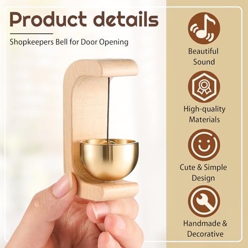 image for Zonon 2 Pcs Magnetic Wooden Wind Chime Doorbell Decoration Shopkeepers