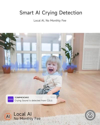 2 Pack 2.5K Cameras for Home Security, Non-Subscription AI Human/Pet/Crying Detection, 4MP Dog/Cat/Pet Camera Indoor with Phone App, Pan Tilt 2.4G WiFi Indoor Cameras, IR Night Vision, 2-Way Audio - Image 3