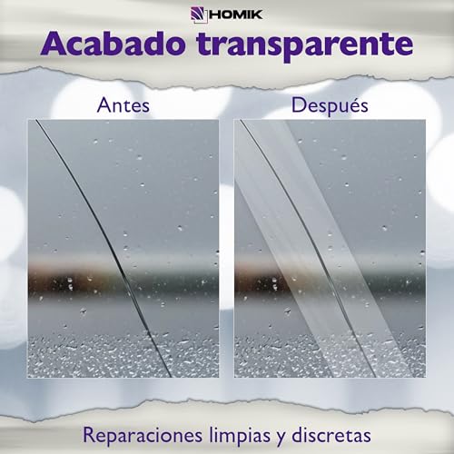 Miniatura 6 de Homik Cinta Adhesiva Impermeable Transparente Extremadamente Fuerte Para Exterior E Interior, 10 Cm X 2,5 M, Resistente A Los Rayos Uv, Cinta Adhesiva Autoadhesiva