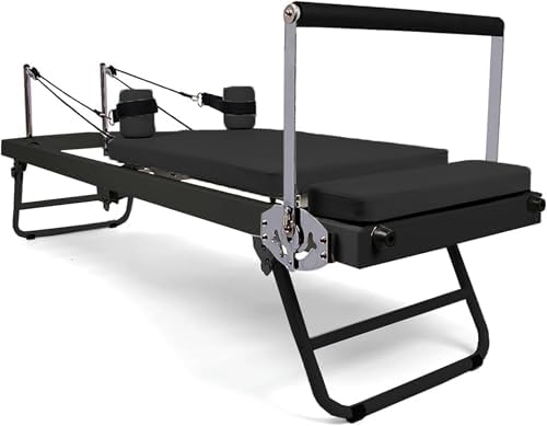 Foldable Pilates Reformer Machine - Home & Gym Pilates Equipment for Beginners & Intermediates - 440 lbs Weight Capacity, Compact & Portable Workout Solution