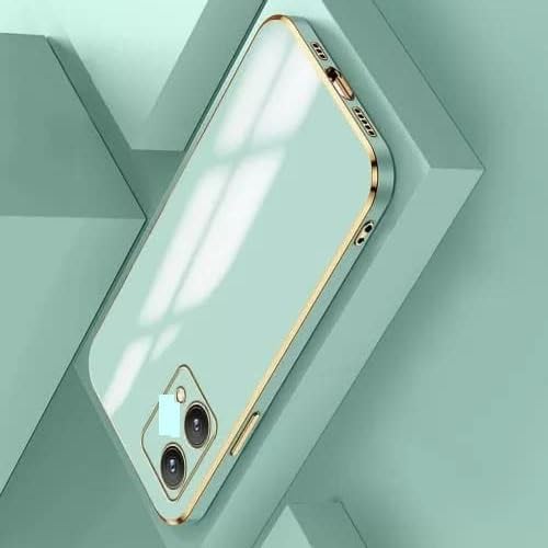 Image of for Motorola /Moto G54 5G Plating Square Gold Frame Phone Case Luxury Soft Silicone Back Cover for Motorola /Moto G54 5G (Mint Green)