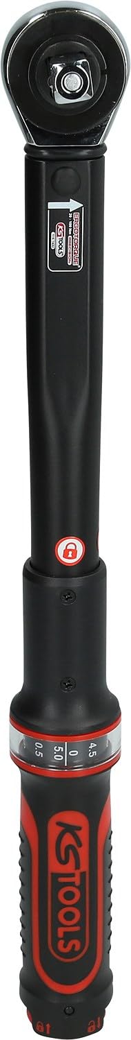 KS Tools 516.1432 1/2" Llave dinamométrica con cabezal de carraca de cambio de posición por mando giratorio 10-100 Nm