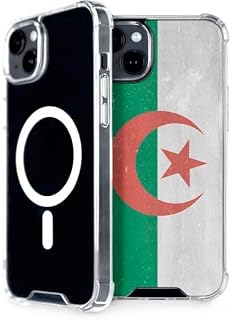 Skinit Phone Case Compatible with MagSafe iPhone 15 - Algeria Flag Distressed Design