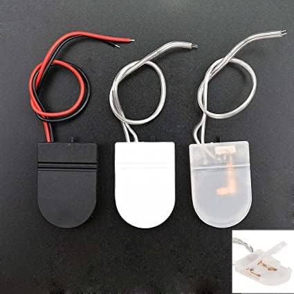 Miniatura 2 de Alinan Soporte de batería con botón, soporte de batería con interruptor CR2032, 1 x 3 V, caja de almacenamiento de batería, cubierta con cables de