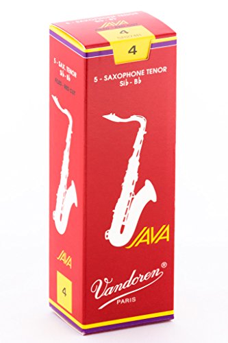 バンドーレン テナーサクソフォンリード ジャバ・ファイルド・レッドカット(JAVA FILED RED CUT) 硬さ:4 (5枚入)