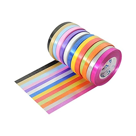 Andiker - Juego de cinta para globos de 5 mm, cinta de 13 colores, para decoración de globos, globos, lazos de dos hebillas, adecuadas para bodas o cumpleaños (13)