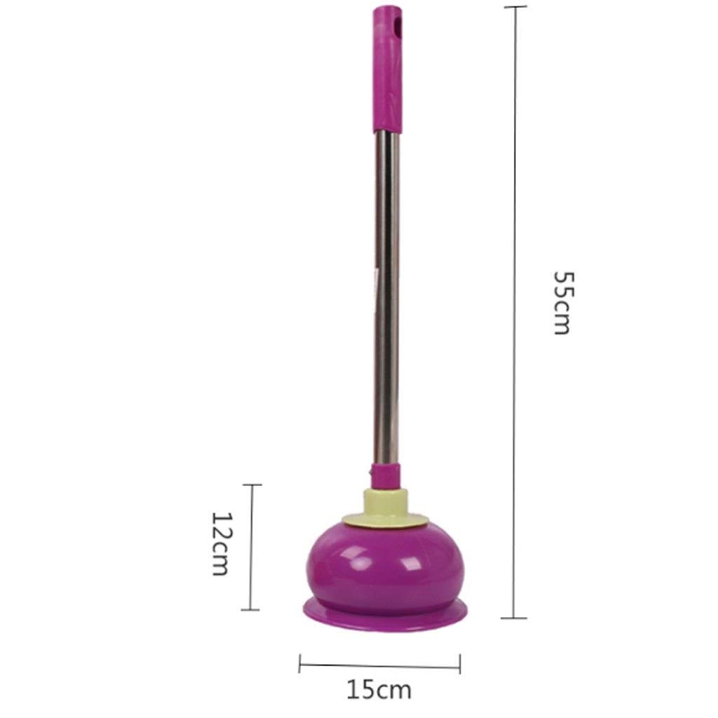 Desatascador Émbolo de Goma para Inodoro de Alta Resistencia con Mango Largo de Acero Inoxidable para asegurar el Inodoro y la alcantarilla bloqueados (54 cm) Desatascador de baño