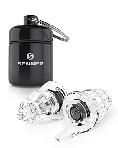 Senner ® MotoPro Gehörschutz - Ohrstöpsel Motorrad und Motorsport, leicht zu tragen und leise, vermindert Windgeräusche, Verkehr bleibt hörbar, mit Alubehälter, wiederverwendbar, Lärmschutz Ohrstöpsel