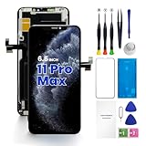 Genverdix for iPhone 11 Pro Max Screen Replacement 6.5 3D Touch LCD Display Full Repair kit, Digitizer Assembly with Tools Set, Tempered Glass Screen Protector, Waterproof Frame Adhesive