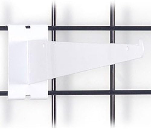 Box of 25 New Retails White Finished Gridwall Shelf Bracket 12 Inch
