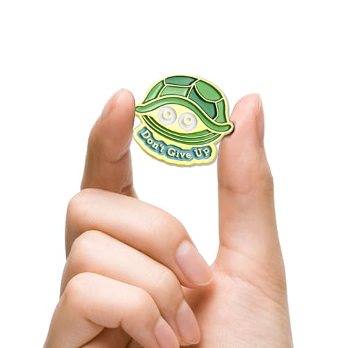 Image of 10 /20 /50 /100 /Pcs Don't Give Up Turtle lapel Pins Bulk - Inspirational Gifts Badge Hope Buttons Souvenir For Men Women